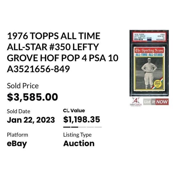 1976 topps Lefty grove hof allstar #350 comps in pics - Picture 3 of 4